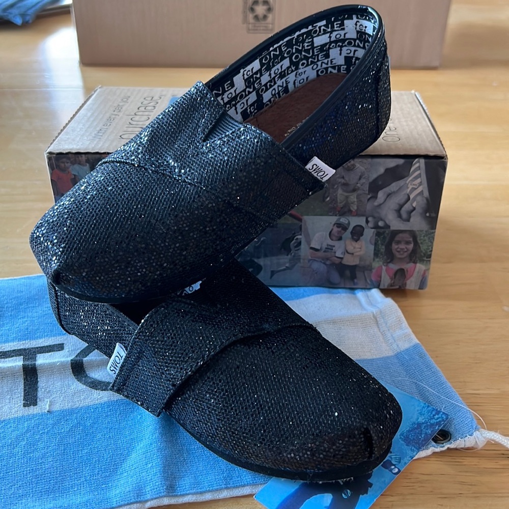 Tiny Toms Classics Black Glitter